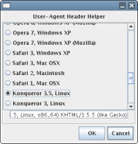 User-Agent helper dialog box