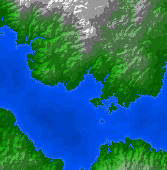 Generated image of a landscape from above