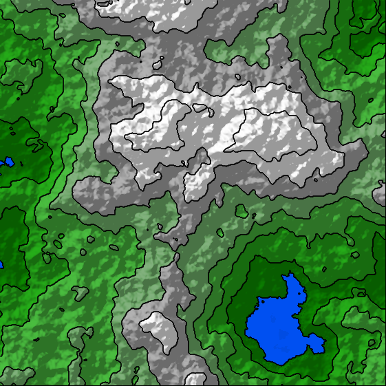 Generated landscape with contours