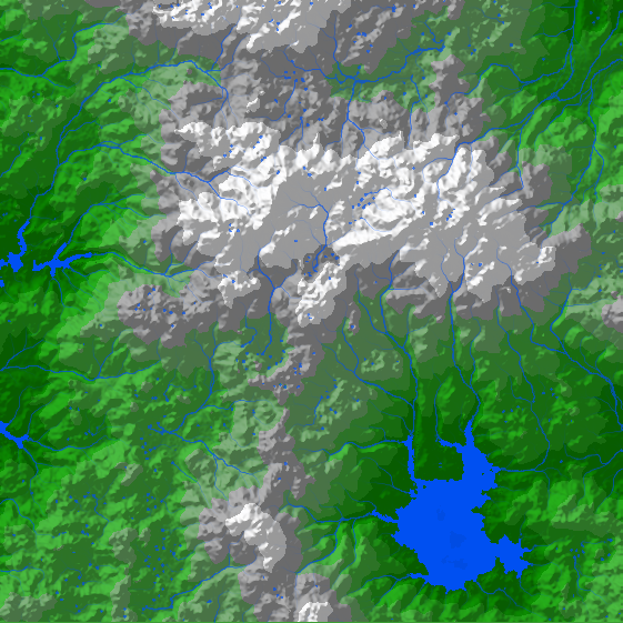 Generated landscape with rivers