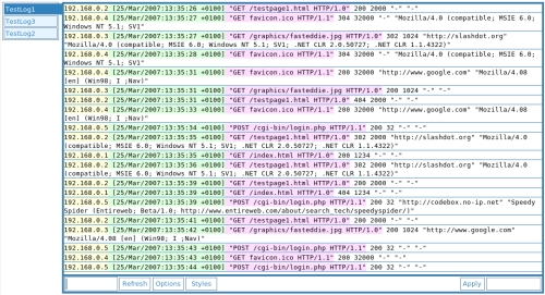 LogMonitor web interface