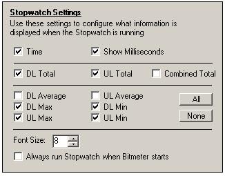 Stopwatch Settings